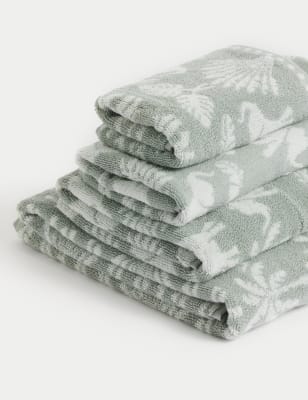 

M&S Collection Pure Cotton Elephant Palm Towel - Sage, Sage