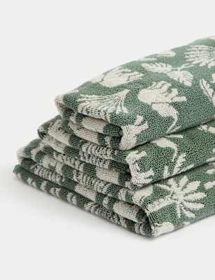 

M&S Collection Pure Cotton Elephant Palm Towel, Forest Green