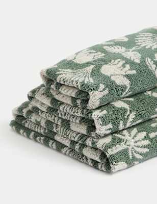 

M&S Collection Pure Cotton Elephant Palm Towel - Forest Green, Forest Green