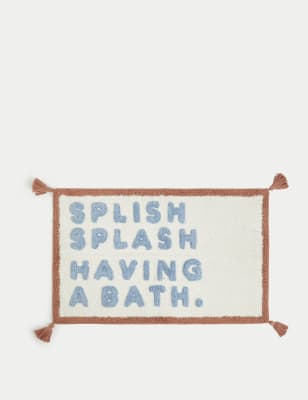 

M&S Collection Pure Cotton Splish Splash Tassel Bath Mat - Blue, Blue