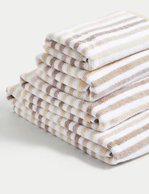 

M&S Collection Pure Cotton Striped Towel - Natural, Natural