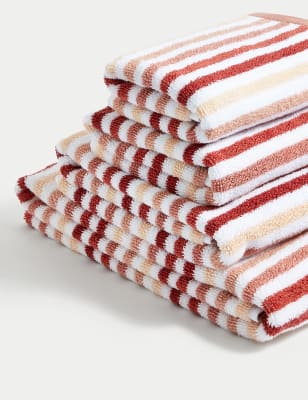 

M&S Collection Pure Cotton Striped Towel - Clay, Clay