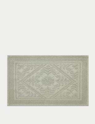 

M&S Collection Pure Cotton Damask Bath Mat - Sage, Sage