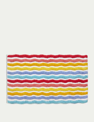 

M&S Collection Pure Cotton Rainbow Squiggle Bath Mat - Multi, Multi