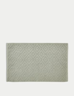 

M&S Collection Pure Cotton Geometric Textured Bath Mat - Sage, Sage