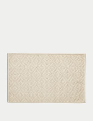 

M&S Collection Pure Cotton Geometric Textured Bath Mat - Natural, Natural