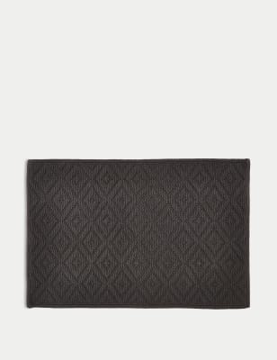 

M&S Collection Pure Cotton Geometric Textured Bath Mat - Charcoal, Charcoal