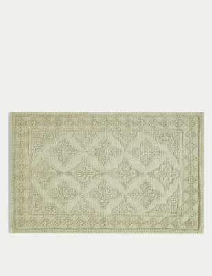 

M&S X Fired Earth Pure Cotton Textured Bath Mat - Weald Green, Weald Green