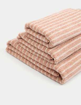 

M&S Collection Pure Cotton Modern Stripe Towel - Rust, Rust