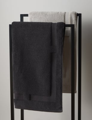 

M&S X Kelly Hoppen Border Terry Bath Mat - Black, Black