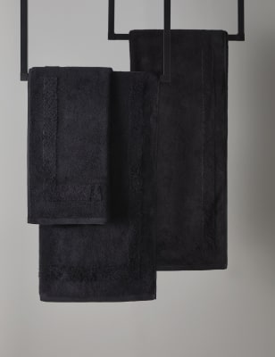 

M&S X Kelly Hoppen Border Terry Towel - Black, Black