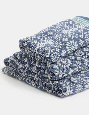 

M&S Collection Pure Cotton Geometric Towel - Navy Mix, Navy Mix