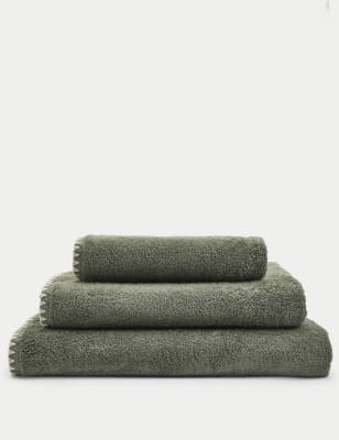 

M&S Collection Pure Cotton Blanket Stitch Towel, Green Mix