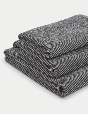 

M&S Collection Pure Cotton Narrow Striped Towel - Charcoal, Charcoal