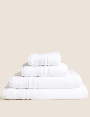 M&S Collection Super Plush Pure Cotton Towel - BATH - White, Light Grey,Pale Blush,Petrol,Dark Green