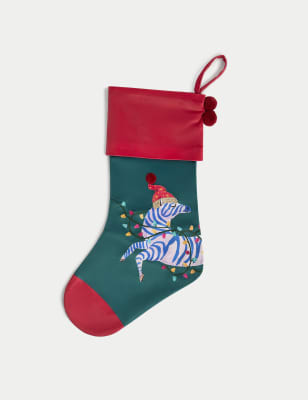 

M&S Collection Velvet Party Zebra Stocking - Multi, Multi