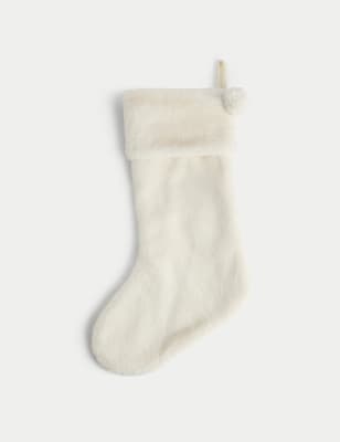 

M&S Collection Faux Fur Stocking - Cream, Cream