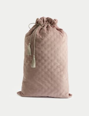 

M&S Collection Pink Velvet Quilted Sack, Pink