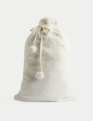 

M&S Collection Faux Fur Christmas Sack - Cream, Cream