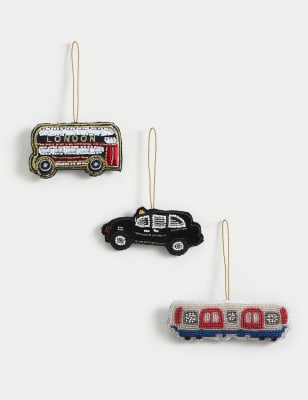 

M&S Collection 3pk Transport Hanging Decorations - Multi, Multi