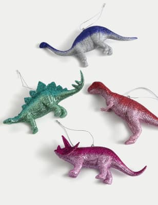 

M&S Collection 4pk Glitter Hanging Dinosaur Decorations - Multi, Multi