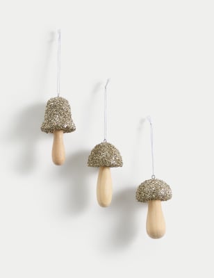 

M&S Collection Pack de 3 adornos colgantes de setas con brillos - Naturalidad, Naturalidad