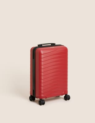 M&S Collection Oslo 4 Wheel Hard Shell Cabin Suitcase - Red, Red,Black,Silver