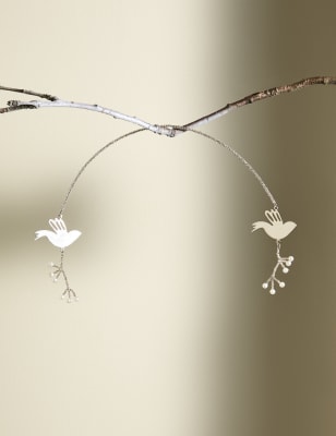 

M&S Collection Silver Wire Bird Tree Decoration, Silver