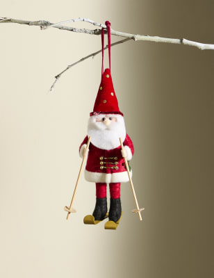 

M&S Collection Weihnachtsmanndekoration aus Filz zum Aufhängen - Rot Melange, Rot Melange