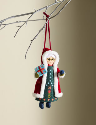 

M&S Collection Felt Mother Claus Hanging Decoration - Red Mix, Red Mix