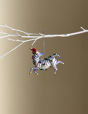 

M&S Collection Party Zebra Hanging Decoration - Blue Mix, Blue Mix