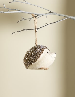 

M&S Collection Felt Hanging Hedgehog Tree Decoration - Natural Mix, Natural Mix