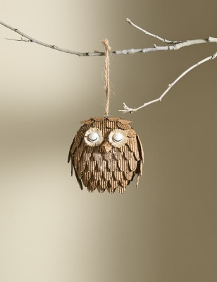 

M&S Collection Glitter Paper Owl Hanging Decoration - Brown Mix, Brown Mix