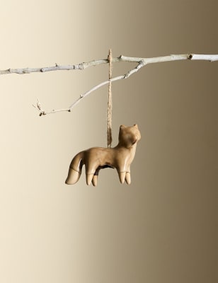 

M&S Collection Ceramic Hanging Fox Tree Decoration - Natural, Natural