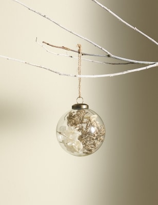 

M&S Collection Glass Encapsulation Bauble - Natural, Natural