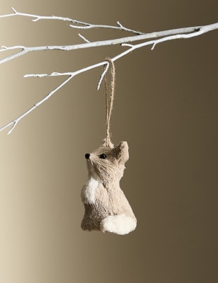 

M&S Collection Bristle Hanging Fox Tree Decoration - Natural, Natural