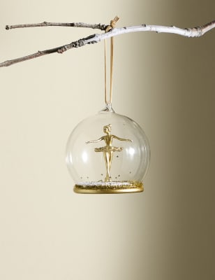 

M&S Collection Gold Hanging Ballerina Cloche Decoration, Gold