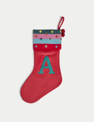 

M&S Collection Velvet Alphabet Stocking - Multi, Multi