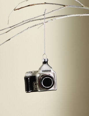 

M&S Collection Glass Camera Hanging Decoration - Multi, Multi