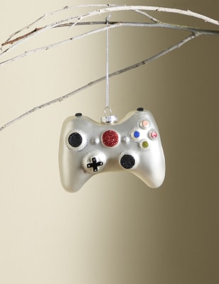

M&S Collection Adorno colgante de cristal con diseño de controlador de juegos - Multicolor, Multicolor
