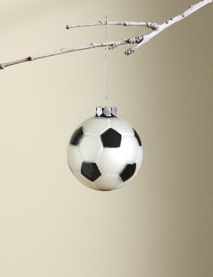 

M&S Collection Glass Football Hanging Decoration - Multi, Multi