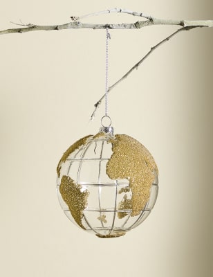 

M&S Collection Glass Hanging Globe Decoration - Multi, Multi