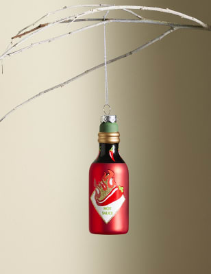 

M&S Collection Red Glass Hot Sauce Bauble - Multi, Multi