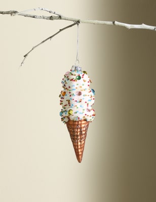 

M&S Collection Glass Jewelled Ice Cream Hanging Decoration - Multi, Multi