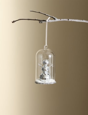 

M&S Collection Disco Snowman Hanging Decoration - Silver, Silver