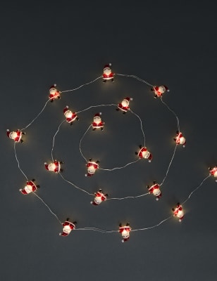 

M&S Collection Guirnalda de 20 luces con forma de Papá Noel con pilas - Mezcla De Rojos, Mezcla De Rojos