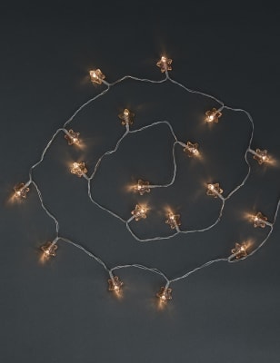

M&S Collection Guirnalda de 20 luces con forma de estrella con confeti con pilas - Blanco, Blanco
