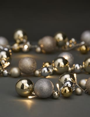 

M&S Collection Light Up Bauble Garland - Gold Mix, Gold Mix