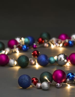 

M&S Collection Light Up Bauble Garland - Multi, Multi