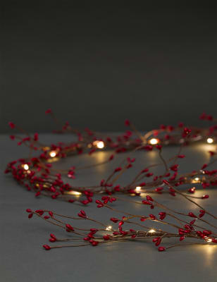 

M&S Collection Pre-Lit Berry Garland - Red, Red